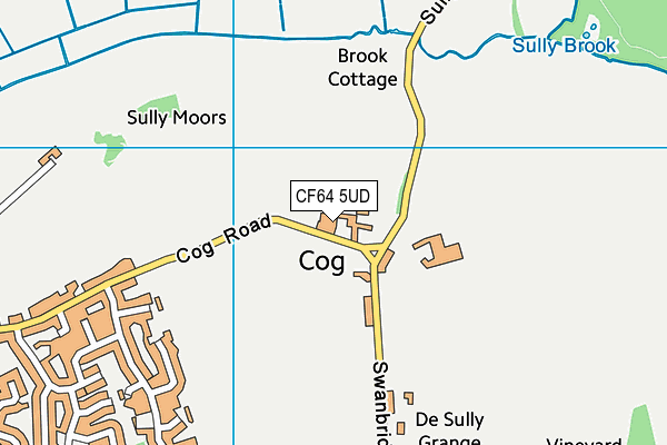 CF64 5UD map - OS VectorMap District (Ordnance Survey)