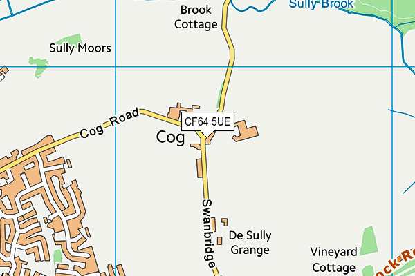 CF64 5UE map - OS VectorMap District (Ordnance Survey)