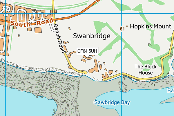 CF64 5UH map - OS VectorMap District (Ordnance Survey)