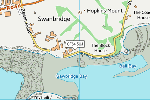 CF64 5UJ map - OS VectorMap District (Ordnance Survey)