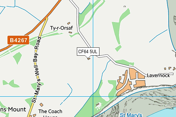 CF64 5UL map - OS VectorMap District (Ordnance Survey)