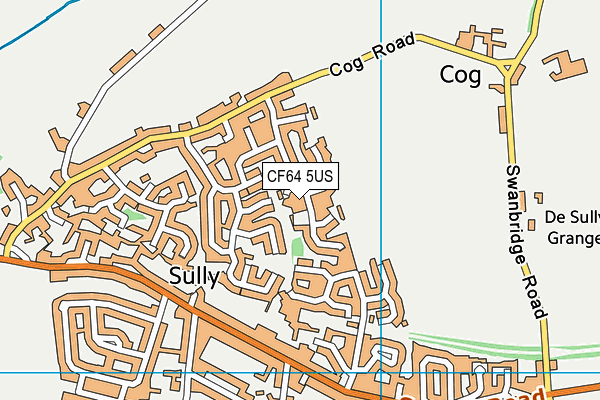 CF64 5US map - OS VectorMap District (Ordnance Survey)