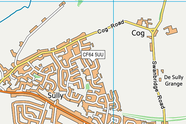 CF64 5UU map - OS VectorMap District (Ordnance Survey)