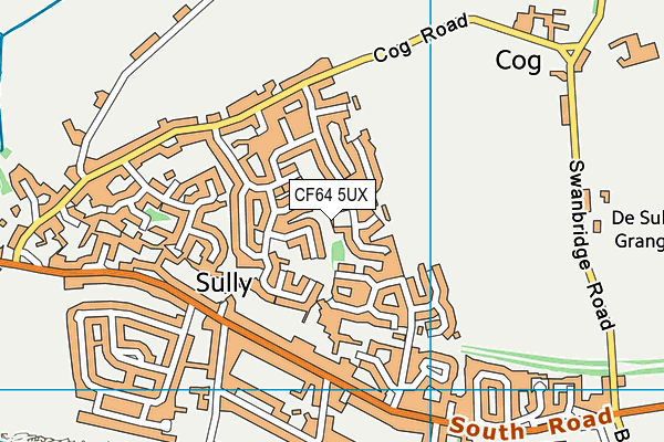 CF64 5UX map - OS VectorMap District (Ordnance Survey)