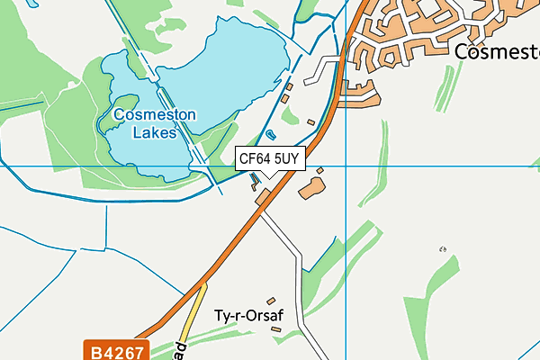 CF64 5UY map - OS VectorMap District (Ordnance Survey)