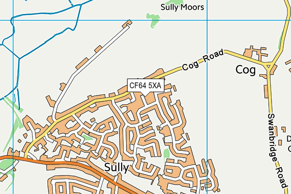 CF64 5XA map - OS VectorMap District (Ordnance Survey)