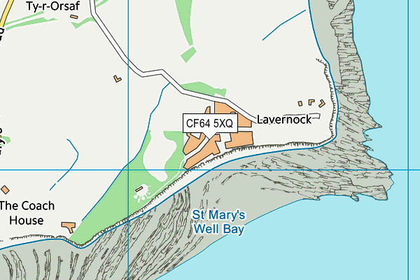CF64 5XQ map - OS VectorMap District (Ordnance Survey)