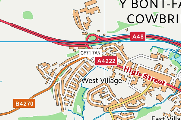 CF71 7AN map - OS VectorMap District (Ordnance Survey)