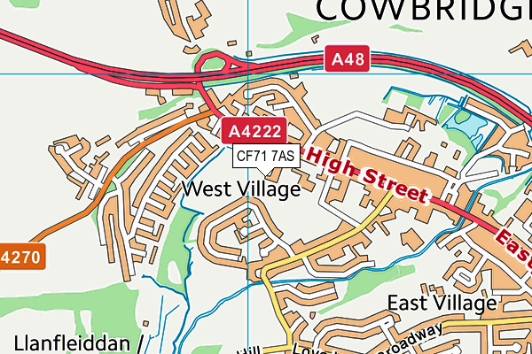 CF71 7AS map - OS VectorMap District (Ordnance Survey)