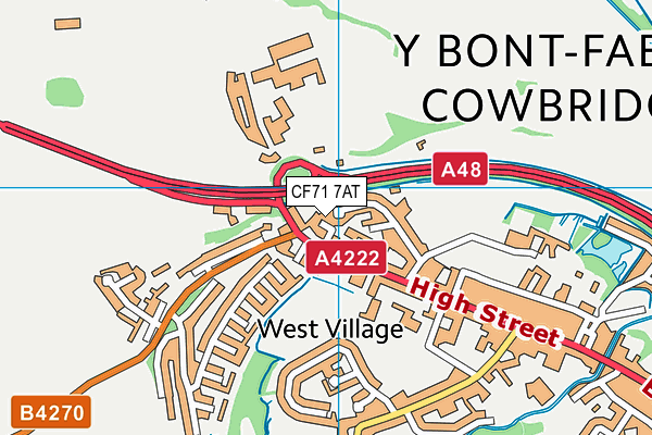 CF71 7AT map - OS VectorMap District (Ordnance Survey)