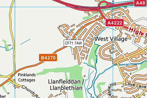 CF71 7AW map - OS VectorMap District (Ordnance Survey)