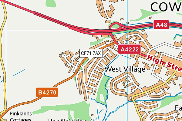 CF71 7AX map - OS VectorMap District (Ordnance Survey)