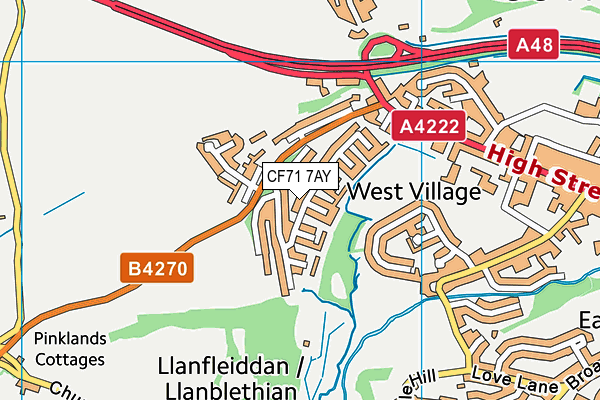 CF71 7AY map - OS VectorMap District (Ordnance Survey)