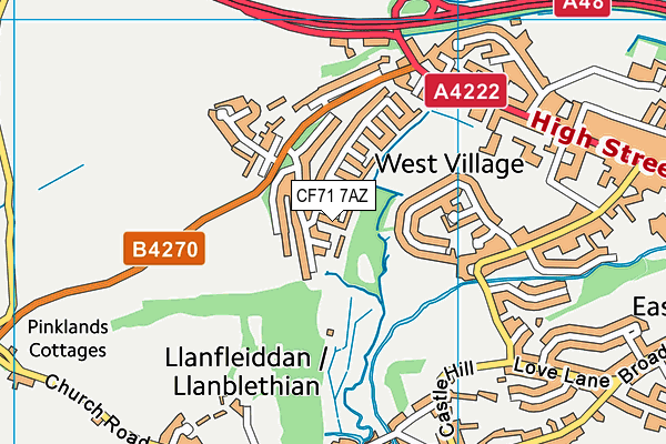 CF71 7AZ map - OS VectorMap District (Ordnance Survey)