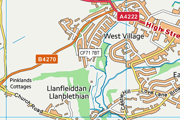 CF71 7BT map - OS VectorMap District (Ordnance Survey)