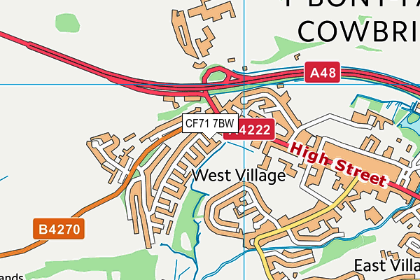 CF71 7BW map - OS VectorMap District (Ordnance Survey)