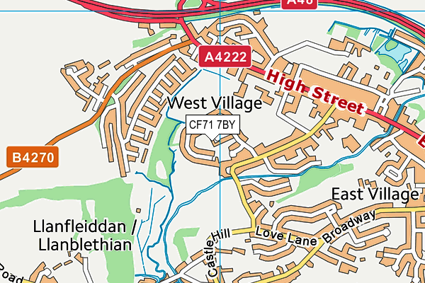 CF71 7BY map - OS VectorMap District (Ordnance Survey)