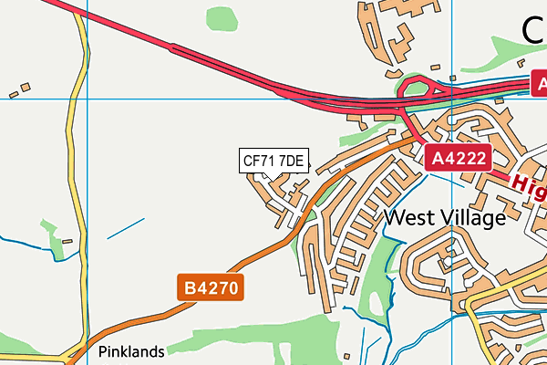 CF71 7DE map - OS VectorMap District (Ordnance Survey)