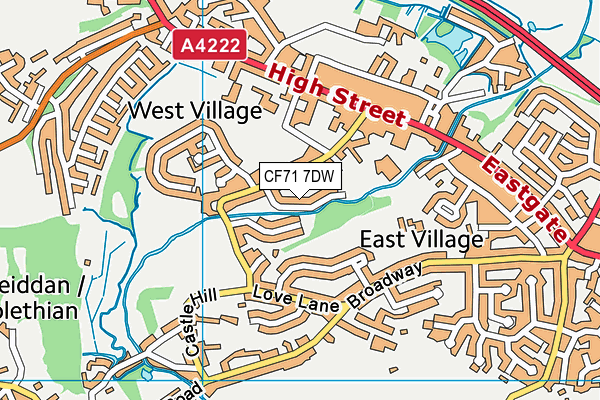 CF71 7DW map - OS VectorMap District (Ordnance Survey)