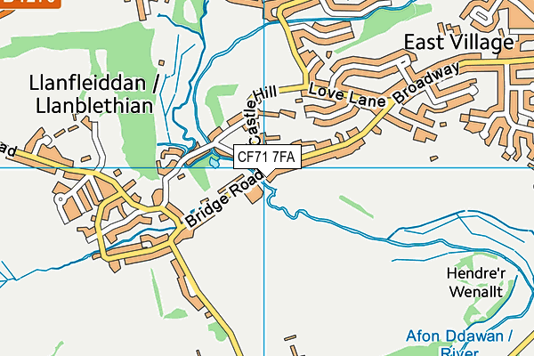 CF71 7FA map - OS VectorMap District (Ordnance Survey)