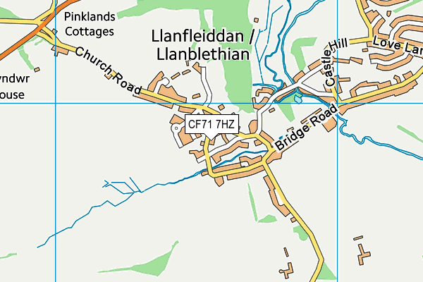 CF71 7HZ map - OS VectorMap District (Ordnance Survey)