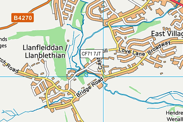 CF71 7JT map - OS VectorMap District (Ordnance Survey)