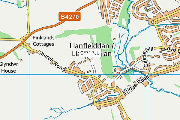 CF71 7JU map - OS VectorMap District (Ordnance Survey)