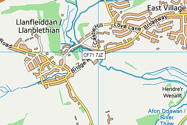 CF71 7JZ map - OS VectorMap District (Ordnance Survey)