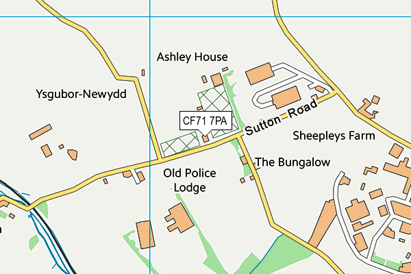 CF71 7PA map - OS VectorMap District (Ordnance Survey)