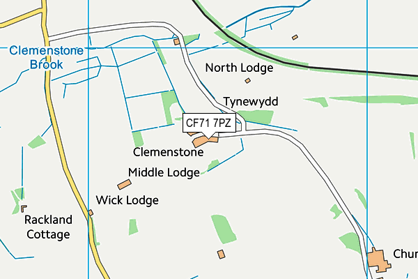 CF71 7PZ map - OS VectorMap District (Ordnance Survey)