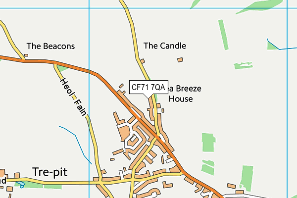 CF71 7QA map - OS VectorMap District (Ordnance Survey)