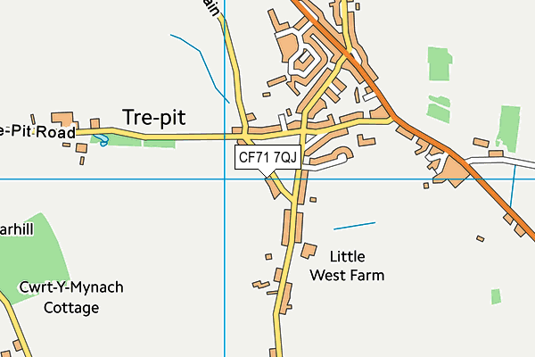 CF71 7QJ map - OS VectorMap District (Ordnance Survey)