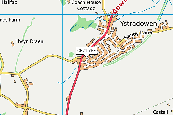 CF71 7SF map - OS VectorMap District (Ordnance Survey)