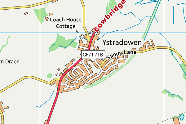 CF71 7TB map - OS VectorMap District (Ordnance Survey)