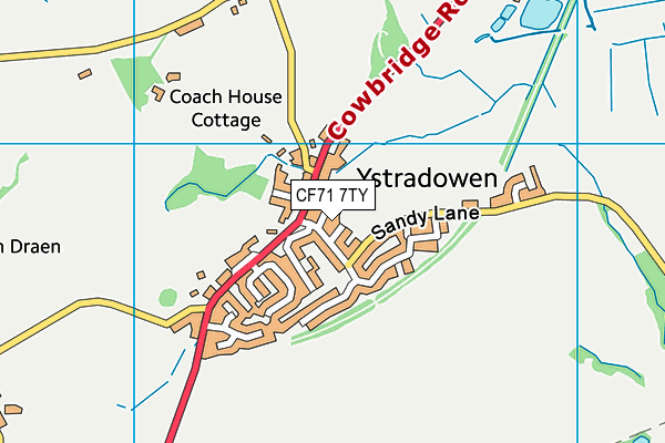 CF71 7TY map - OS VectorMap District (Ordnance Survey)