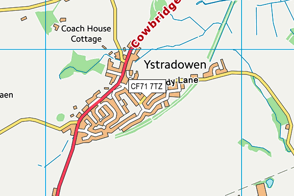 CF71 7TZ map - OS VectorMap District (Ordnance Survey)