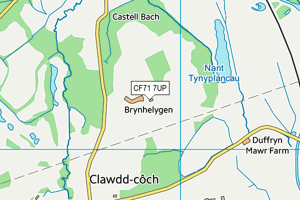 CF71 7UP map - OS VectorMap District (Ordnance Survey)