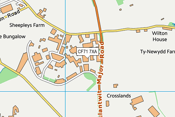 CF71 7XA map - OS VectorMap District (Ordnance Survey)