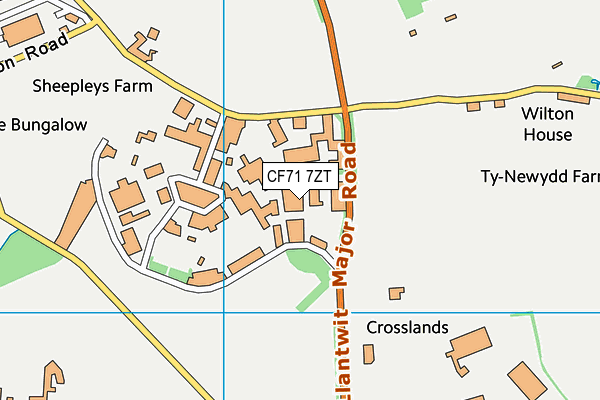 CF71 7ZT map - OS VectorMap District (Ordnance Survey)