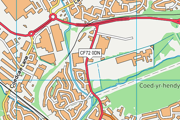 CF72 0DN map - OS VectorMap District (Ordnance Survey)