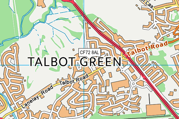 CF72 8AL map - OS VectorMap District (Ordnance Survey)