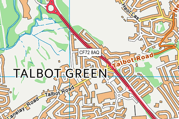 CF72 8AQ map - OS VectorMap District (Ordnance Survey)