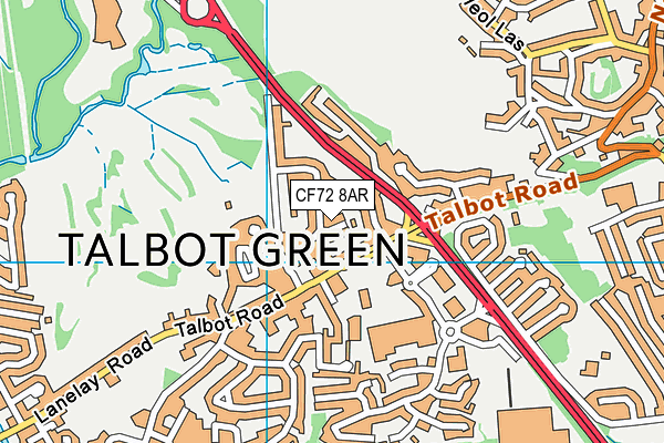 CF72 8AR map - OS VectorMap District (Ordnance Survey)