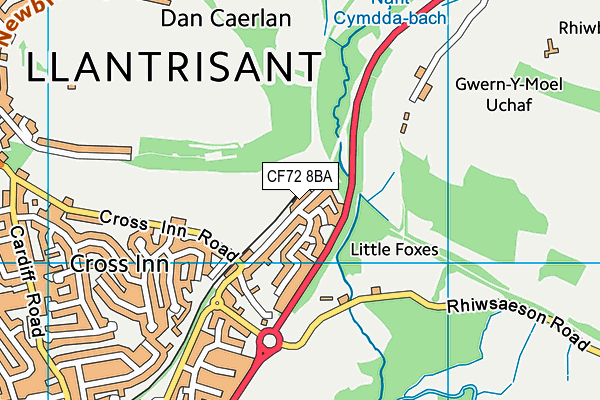 CF72 8BA map - OS VectorMap District (Ordnance Survey)