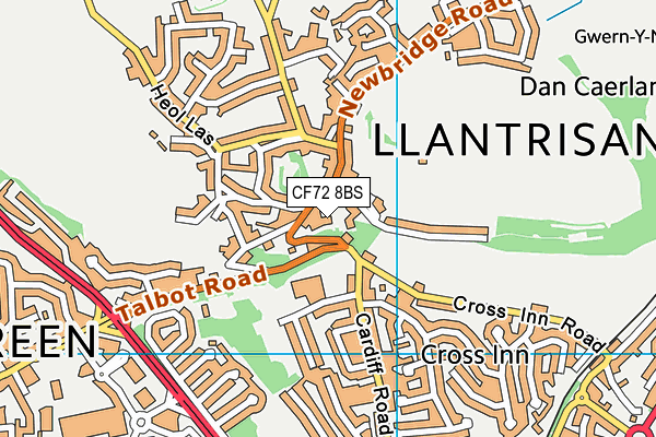 CF72 8BS map - OS VectorMap District (Ordnance Survey)