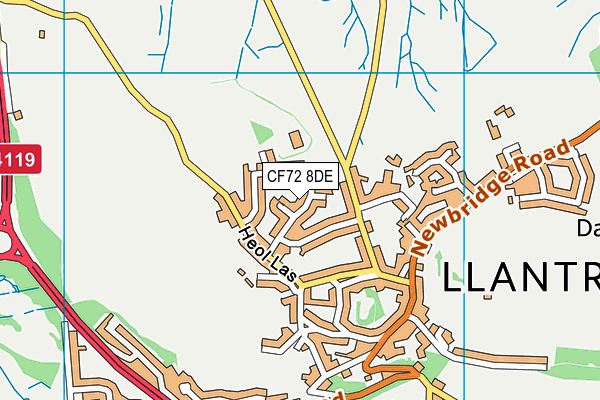 CF72 8DE map - OS VectorMap District (Ordnance Survey)