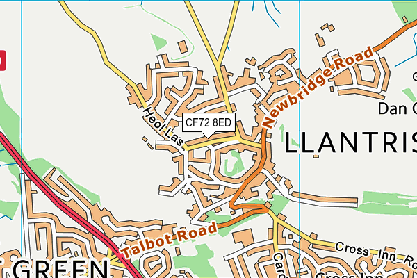 CF72 8ED map - OS VectorMap District (Ordnance Survey)