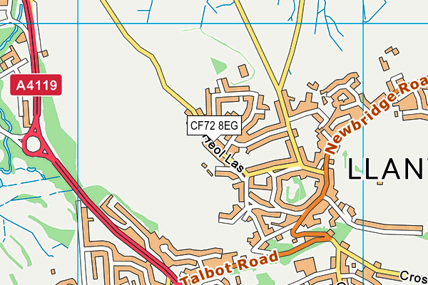 CF72 8EG map - OS VectorMap District (Ordnance Survey)