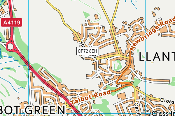 CF72 8EH map - OS VectorMap District (Ordnance Survey)