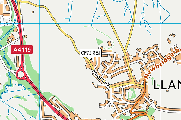 CF72 8EJ map - OS VectorMap District (Ordnance Survey)